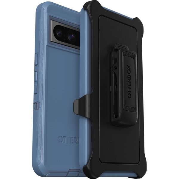 OtterBox Google Pixel 8 Pro Defender Series Case - BABY BLUE JEANS, Rugged & Durable, with Port Protection, Includes Holster Clip Kickstand (Single Unit Ships in Polybag, Ideal for Business Customers)