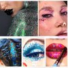 SeleneTenderaes 8 Color Body Glitter Silver & Green Together Face Hair Self Adhesive Gel Accessories Cosmetic Glitter Long Lasting Chunky Sequins Glitters for Eye Lip Nails Gel Festival Rave 46g