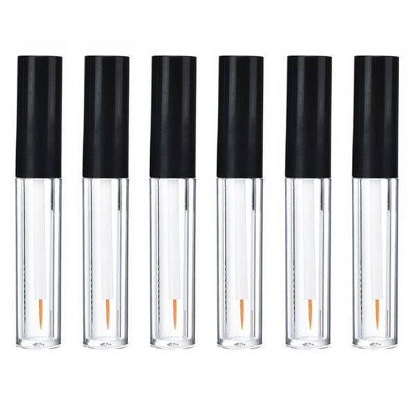 6PCS 0.06oz Empty Upscale Plastic Eyeliner Vials Tube Bottle Refillable Eyelash Growth Liquid Container Clear Mascara Bottle with Wand Applicators and Black Cap for Eyelash Eyebrow Growth Castor Oil