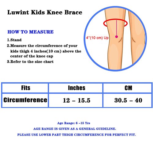 Luwint Soft Knitted Kids Knee Brace - Children Patella Brace Support for Soccer, Volleyball, Basketball, Outdoor Sports, 1 Pair