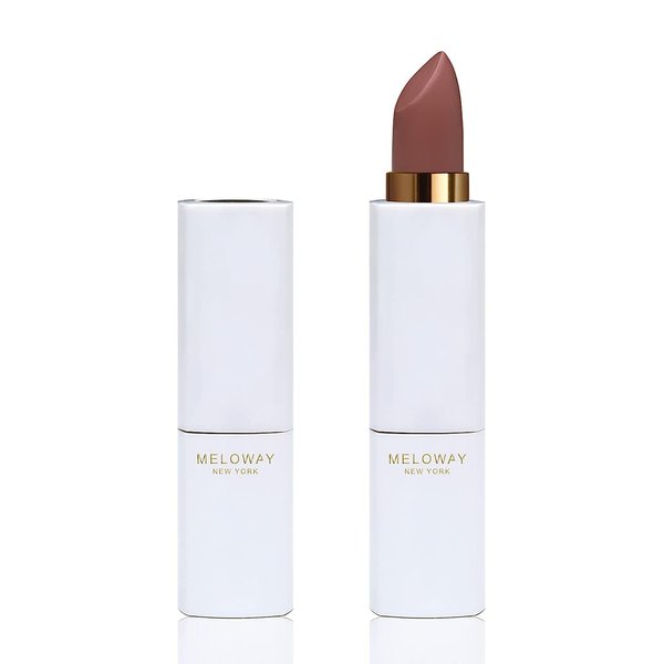 MELOWAY Hi-Rise Hydrating Matte Lipstick | Moisturizing, High-Pigment, Vegan Formula | Long-Lasting, Non-Drying, One-handed Capless Lipstick for Easy Application, Brown-Eyed Girl