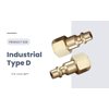 T TANYA HARDWARE Air Hose Fittings And Quick Connect Air Fittings, 1/4 Inch NPT Brass Female Air Coupler Plug (10 Piece) Industrial Type D, Air Compressor Fittings