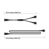 DITRIO 4pcs 2-Feet Extension Cords and 3pcs 2-Way Splitters for Underglow RGB LED Strip Light Kits on Motorcycles Trikes Golf Carts ATVs EXT-2FT