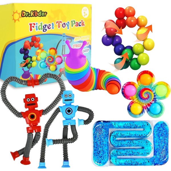 Dr.Kbder Sensory Toys for Autistic Children Set, Autism Fidget Toys Pack Calm Down Travel Toys for Kid Toddler Age 3 4 5 -7 Years, ADHD Stress Anxiety Easter Basket Stuffer for Kids Boys Girls