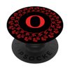 Cell Phone Pop Up Holder,Cute Red Rose Floral Letter O Black PopSockets PopGrip: Swappable Grip for Phones & Tablets