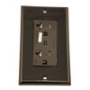 Leviton T7380-E 20 Amp, 125 Volt, Tamper Resistant, Decora Plus Duplex Surge Suppressor Receptacle, Straight Blade, Commercial Grade, Self Grounding, Black