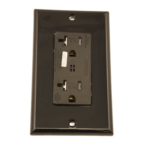 Leviton T7380-E 20 Amp, 125 Volt, Tamper Resistant, Decora Plus Duplex Surge Suppressor Receptacle, Straight Blade, Commercial Grade, Self Grounding, Black