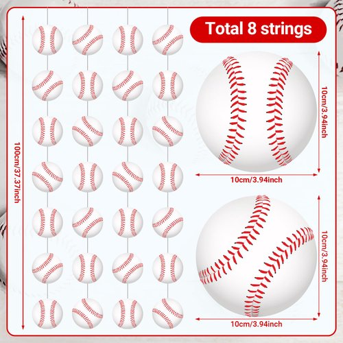 Faccito 8 Pcs Sports Party Banners Sports Theme Party Hanging Decorations Sports Paper Garland for Boys Kids Teens Sports Birthday Party Baby Shower Home Classroom Supplies Decor (Baseball)