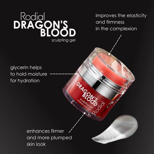 Rodial Dragon's Blood Sculpting Gel 0.3 fl oz - Rejuvenating, Ultra-Hydrating Face Cream - Refreshing Gel/Cream Formula - Triple Action Collagen Formula for a Firmer, Tighter and Smoother Skin Look