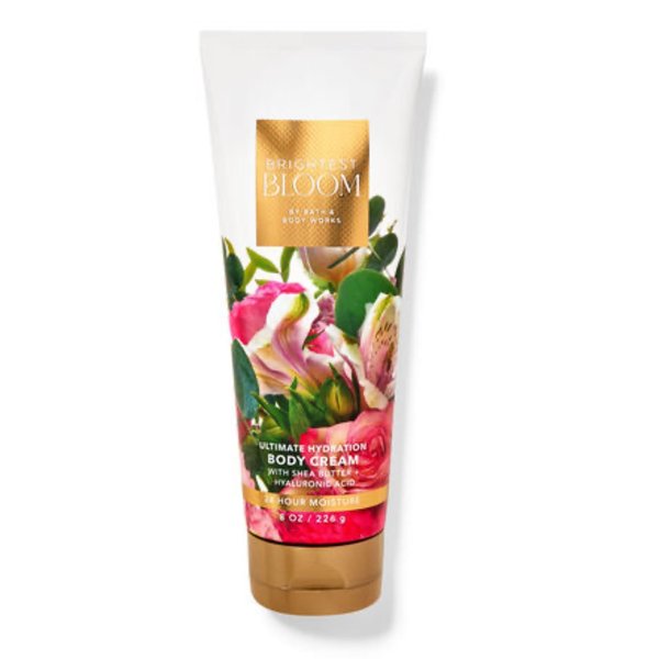 White Barn - Bath & Body Works - Gift Set 3 Piece Bundle - with Gift Bag Hello Gorgeous (Brightest Bloom)
