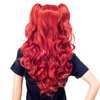 SWACC Long Curly Double Claw Clip on Ponytail Wig Synthetic Pastel Colorful Cosplay Daily Party Wig for Women and Kids with Wig Cap (Red)