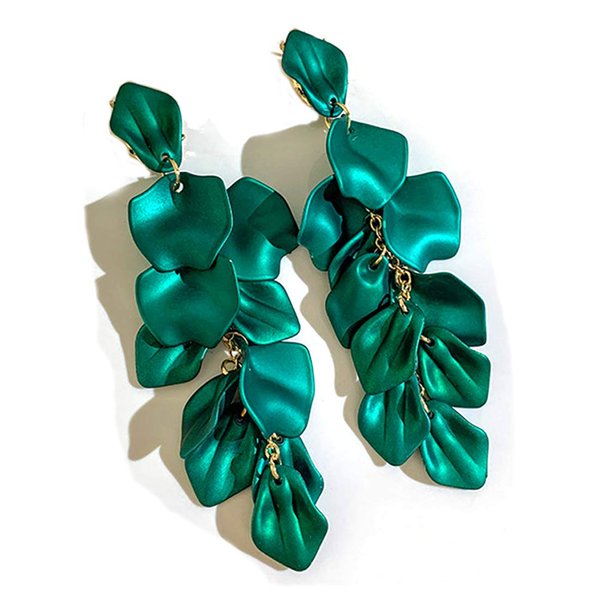 GVUSMIL Acrylic Rose Petal Drop Dangle Earrings Bohemian Resin Square/Oval/Hoop/Flower/Heart Statement Earrings for Women Girls Gifts (green)