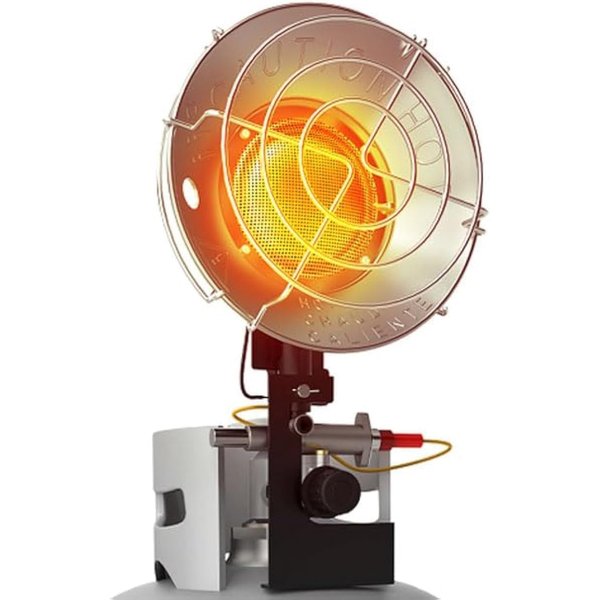 Buyplus Propane Heater 15,000BTU, Portable Outdoor Propane Heater with 3 Adjustable Modes & Safety Shut-off Valve, Single Tank Top Tent Heaters for Camping, Fishing, Outdoor Use, Silver