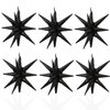 6 Pcs Black Star Foil Balloons One-Piece 14-Pointed Star Balloons 4D Starburst Cone Mylar Balloons 22inch Christmas Birthday Wedding Wedding Anniversary Party Supplies(Black)