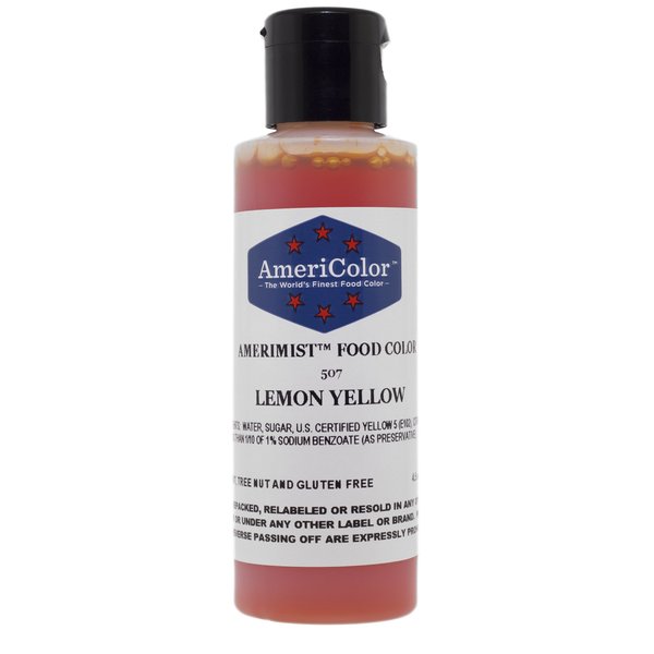 AmeriColor AmeriMist Lemon Yellow Airbrush Food Color, 4.5 oz