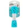Messy Mutts Totally Pooched Toss 'n Stuff Hourglass | Interactive Treat and Squeak Toy for Dogs | Durable 7” TPR Dog Toy | Teal