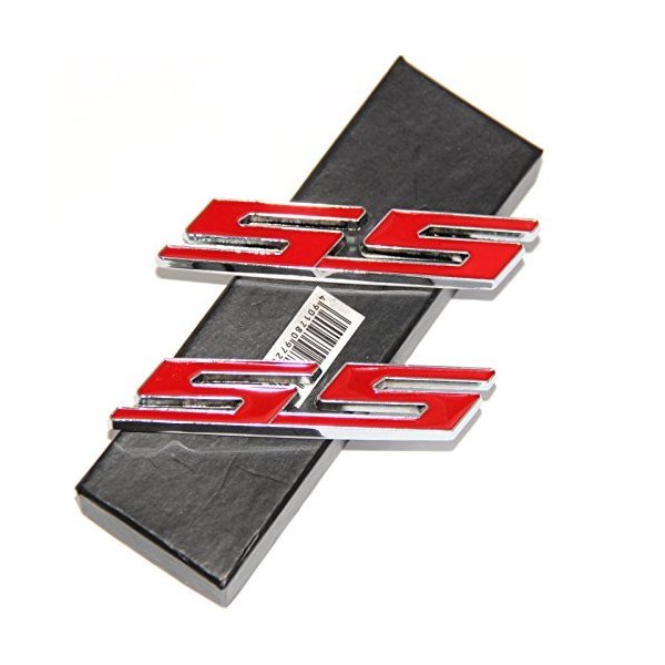 Yoaoo 2X OEM Chrome Ss Emblems Metal Decal 3D Logo for Camaro Zl1 1Le Series Red