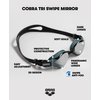 ARENA Unisex Adult Cobra Tri Swimming Goggles for Triathlon and Fitness Swipe Anti-Fog Wide Vision Mirror Lens, Silver/Black