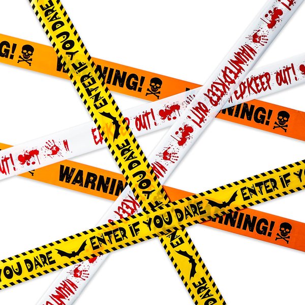 Chaoaixx 3 Pcs Halloween Fright Tape Bundle - Warning - Enter If You Dare - Haunted Keep Out, 3inx90ft Halloween Decoration Caution Tape for Haunted Houses, Danger, Beware and Attention