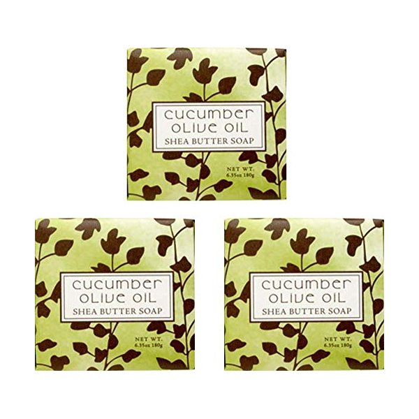VFFWBB Greenwich Bay Cleansing Spa Soap, Shea Butter, and Cocoa Butter. No Parabens, No Sulfates 6.35 Oz. (3 Pack) … (Cucumber Olive Oil)