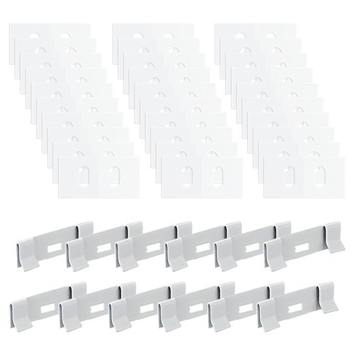 30 Sets (60 PCS) Vertical Blinds Replacement Slats, Sturdy Vertical Blinds, Comes with 12 PCS Shutters Metal Clips, Easy to Use, for Perpendicular Shutters Repair, White