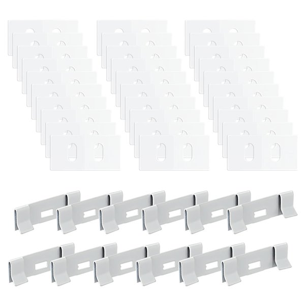30 Sets (60 PCS) Vertical Blinds Replacement Slats, Sturdy Vertical Blinds, Comes with 12 PCS Shutters Metal Clips, Easy to Use, for Perpendicular Shutters Repair, White