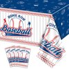 PTECDROTS 4 Pcs Baseball Tablecloths, Plastic Baseball Table Covers Rectangular Table Cloth for Baseball Themed Party Supplies Sports Event Birthday Party Decorations, 51x86 Inch