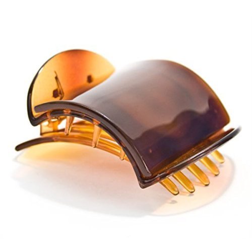 Mia Super Clamp Strong Jaw Clamp French Twist Hair Clip Barrette for Women, Teens, Girls, Comfortable Decorative Back and Hidden Spring, Medium Size, Tortoise