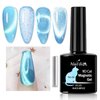 NAILGIL Cat Eye Gel Nail Polish with Magnet, Jelly Blue Cat Eyes Gel Polish Galaxy Soak off Holographic Cats Eye Gel Polish Magnetic for Nail Art Manicure Salon DIY at Home