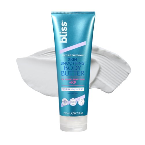 Bliss Body Butter Texture Takedown Skin Smoothing Lotion - Keratosis Pilaris KP - 6.7 Fl Oz - For Rough, Bumpy Skin - 10% AHA + Squalane + Shea Butter - Clean - Vegan & Cruelty-Free