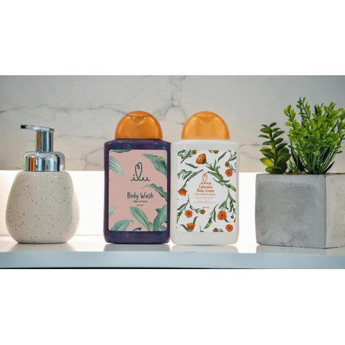 ILU Body Cream & Body Wash Bundle - Multi-Purpose Relief & Nourishment, Plant-Powered Hydration, Invigorating Cleansing, Soothes & Moisturizes, Normal Skin Types, pleasant aroma, 10 fl oz (Pack of 2)