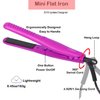 JYfeel Mini Travel Flat Iron, 2/3 inch, Ceramic Tourmaline, Dual Voltage Hair Straightener, instant Heat Up to 430, with Travel Case