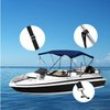 PERCARE 2 Pcs Adjustable Bimini Top Straps Black, Marine Tension Tie Down Webbing Straps with Double Side Hooks + Pad Eye Straps,28"~60" Stainless Steel Boat Awning Hardware Accessories