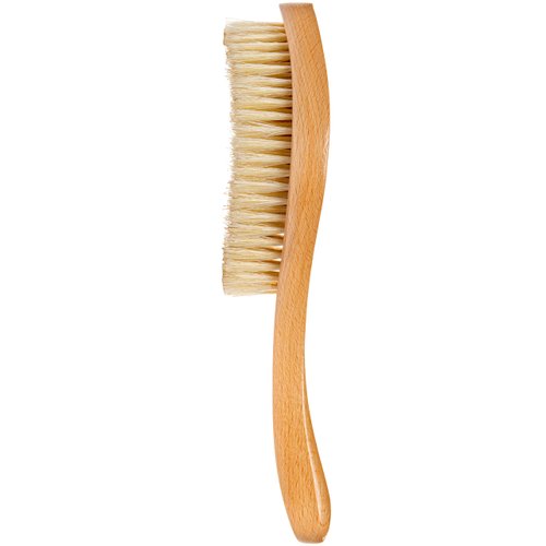 GranNaturals Soft Bristle Hair Brush - Curved Boar Bristle Vintage Style Hairbrush for 360 Waves, Sleek Slick Back Ponytail & Bun, Smoothing, Fades for Women & Men - Wooden Handle