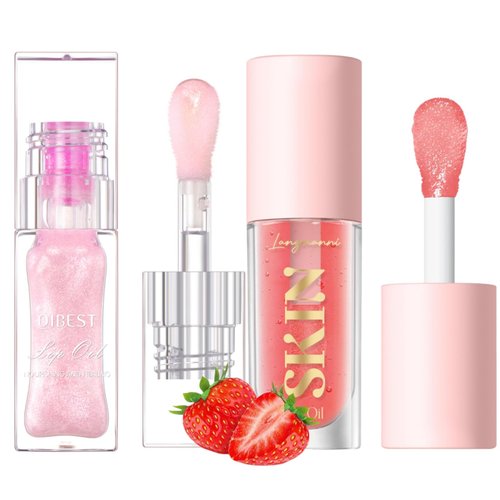 Jolilab Magic Color Changing Lip Oil, Cosmetics Color Changing Lip Oil, Warm Change Hydrating Lip Gloss, Long Lasting Shimmery Lip Glow Oil, Moisturizing Non-sticky Lip Oil(changing+pink)