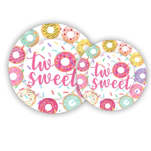 hanviync 40pcs two sweet plates Two Sweet Birthday Party Supplies,Two Sweet Donut Birthday Party,Two Sweet 2nd Birthday Donut 2nd Birthday Party,Two Sweet Birthday Decorations Girl