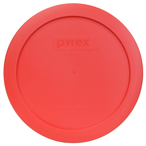 Pyrex Bundle - 3 Items: 7201-PC 4-Cup Red Plastic Food Storage Lids