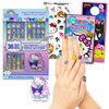 Hello Kitty and Friends Press-On Nails for Kids - Bundle with 18 Pairs of Sanrio Stick-On Nails Featuring My Melody, Kuromi, Keroppi, Plus Stickers, More | Hello Kitty Nail Kit for Girls