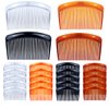 24 Pieces Hair Side Combs French Hair Combs Lightweight Plastic 23 Teeth Comb Hair Clip for Women Girls Hairstyle Accessories(Black, Transparent, Brown, Dark Brown)