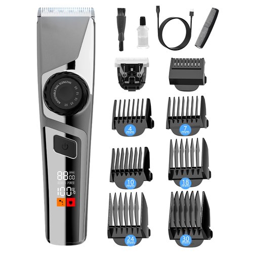 Hair Clippers for Men, Cordless Hair Clippers and Trimmer Set with Extra Replacement Blade, Rechargeable Mens Haircut Grooming Kit for Beard, Face Trimmer and Hair Clipper(6K RPM, Grey)