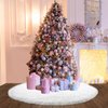 iMucci Christmas Tree Skirt 2023 Update 36 inch Wool Fur White Tree Skirt Small Snowy White Plush Velvet Christmas Tree Skirt Holiday Party Decoration