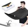 Beard Bib Beard Apron, Beard Hair Catcher for Men Shaving & Trimming Non-Stick Waterproof Beard Cape Grooming Cloth with 3 Suction Cups & A Box Birthday Gifts for Father's Day Men Him Boyfriend