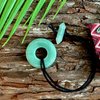 Nutty Natte Gemstone Knotted Elastic Hair Tie for Dreadlock and thick hair Ponytail Holders Loc Hair Accessories dread tie for Women Men (Green Aventurine)