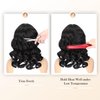 WIGER Short Wavy Wigs for Women Black Body Wave Hair Wig 16 Inch Middle Part Shoulder Length Short Bob Wigs Loose Wave Hair Synthetic Curly Wig for Daily or Party