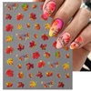 IDDFEVE Embossed Fall Nail Art Stickers, 5D Thanksgiving Day Nail Decals, Self-Adhesive Maple for DIY Autumn Nail Supplies Decoration(5 Sheets)