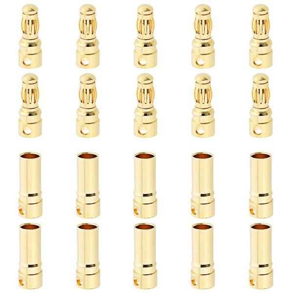 10 Sets Hobbypark Female Male 3.5mm Gold Bullet Banana Connectors RC ESC LIPO Battery Device Electric Motor Wire Parts