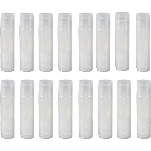 BesYouSel 5ml Plastic Empty Lipstick Tubes Clear Lip Balm Containers Rotating Type Plastic Refill Lip Balm Tube with Cap,Pack of 50