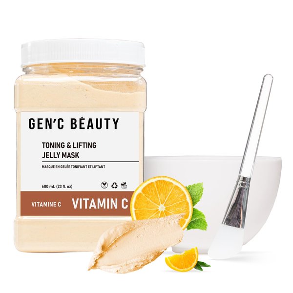 GEN'C BÉAUTY Jelly Mask Set Jelly Mask Powder Hydrating Moisturizing for Spa and Home use (Vitamin C)