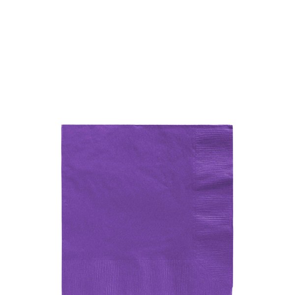 Amscan New Purple Beverage Paper Napkins Big Party Pack, 125 Ct.