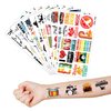 100 PCS Funny Drum Kit Drummer Temporary Tattoos Stickers Theme Birthday Party Decorations Favors Supplies Decor Music Drumming Marching Band Tattoo Sticker Gifts For Kids Boys Girls School Prizes